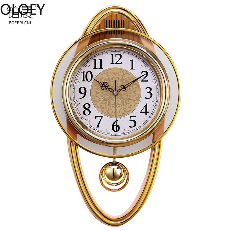 Gold Vintage Wall Clock Luxury Swing Clock Wall Watch Mechanism Living Room Modern Digital Wall Clock Clocks Swingable Europe