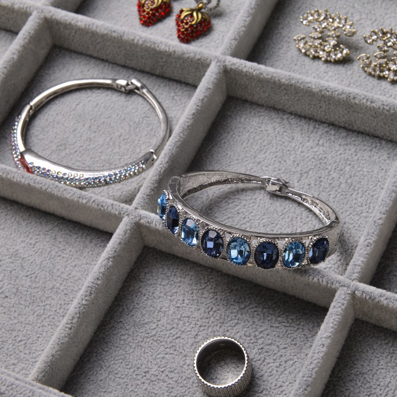 Oirlv-Plateaux à bijoux empilables en velours, PerfecSync Ders pour matiques, stockage de boucles d'oreilles, accessoires d'affichage