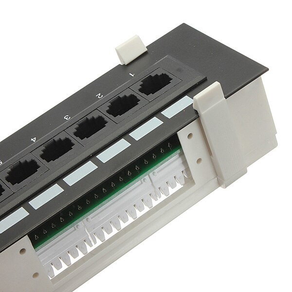 12 Ports CAT5E Mini Patch Panel RJ45 Network Wall Mount Rack Mount Bracket Both Surface
