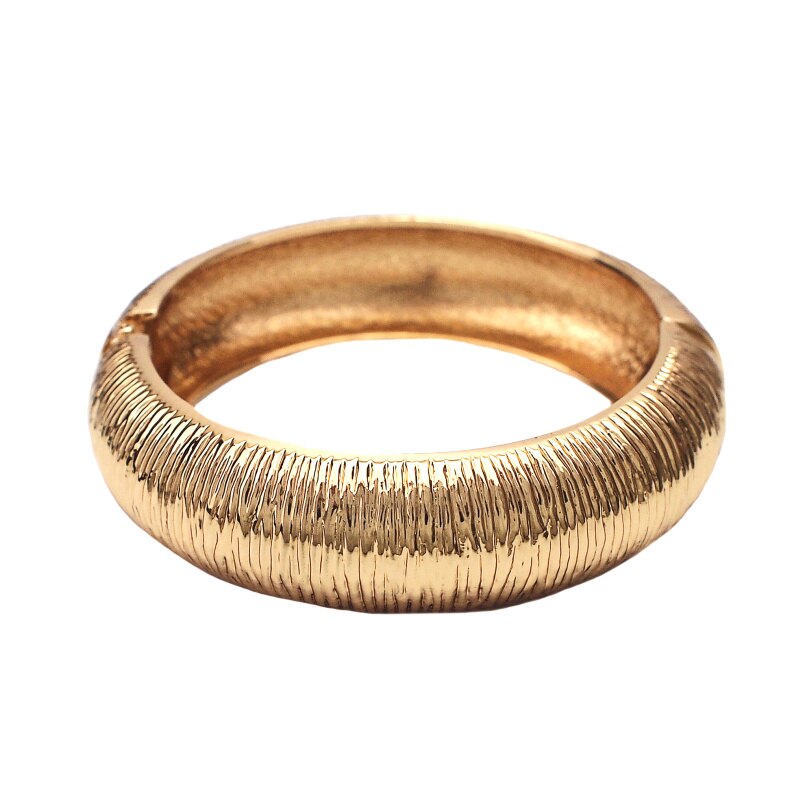 MANILAI Unique Rough Surface Metal Bangles Bracelets Women Punk Geometric Statement Cuff Bracelets Female Jewelry: Gold Bracelets