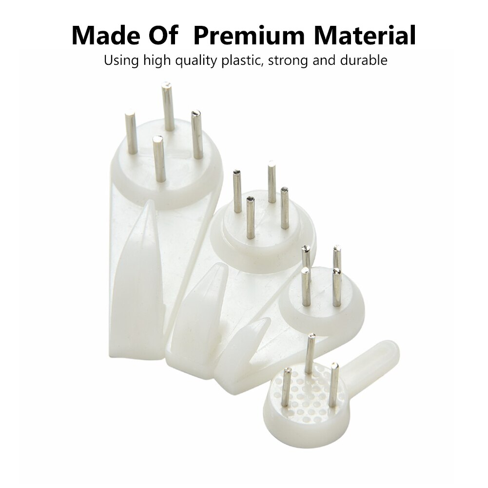 20pcs White Plastic Invisible Wall Mount Photo Picture Frame Nail Hook Hanger Hard Picture Frame Wall Hooks Seamless Nail Hanger