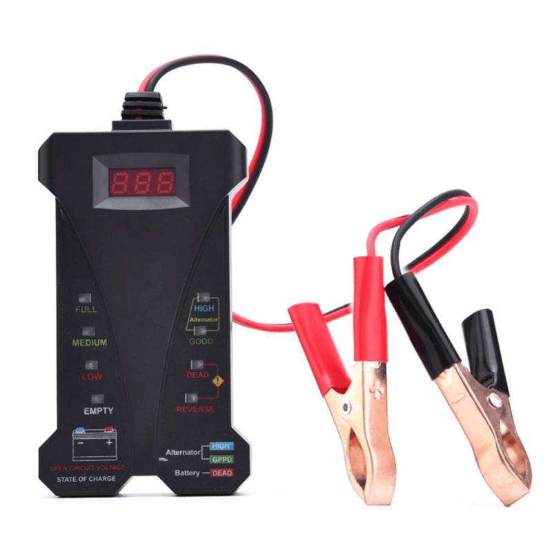 Mini 12v testador de bateria carro alternador testador digital 8 luzes led display ferramenta diagnóstico do carro testador bateria automóvel para carro: Default Title