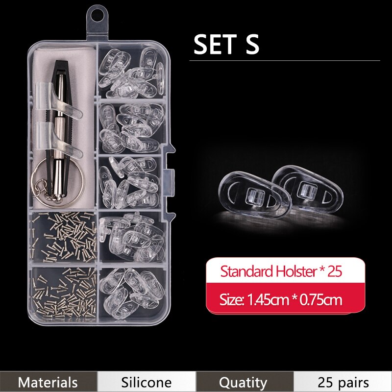 Pehmeät nenätyynyt silmälaseihin silikoniset nenätyynyt silmälaseihin aurinkolasien ruuvit: S