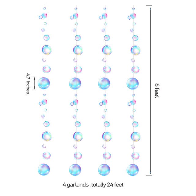 sotto il mare decorazioni per feste a tema compleanno conchiglie stelle marino alghe cavalluccio marino ornamenti da tavola bambino doccia ghirlande sospese: 4pezzi blu verde