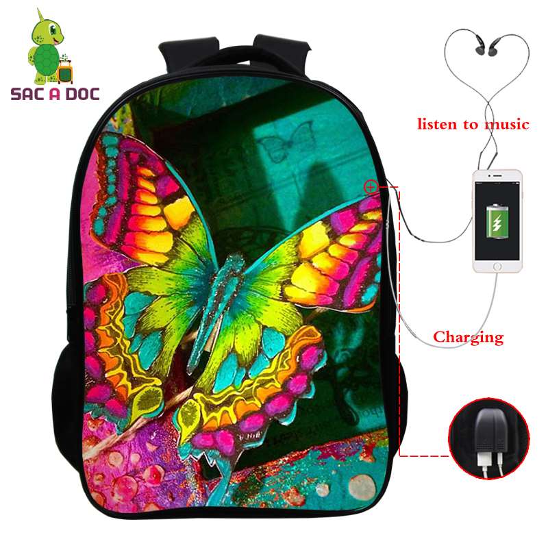 Usb-lade-rucksack, laptop-rucksack für damen und herren, schulrucksack, #39 3d zoll-rucksack mit löwenmuster, 16- zoll-reiserucksack, freizeitrucksack: Orange