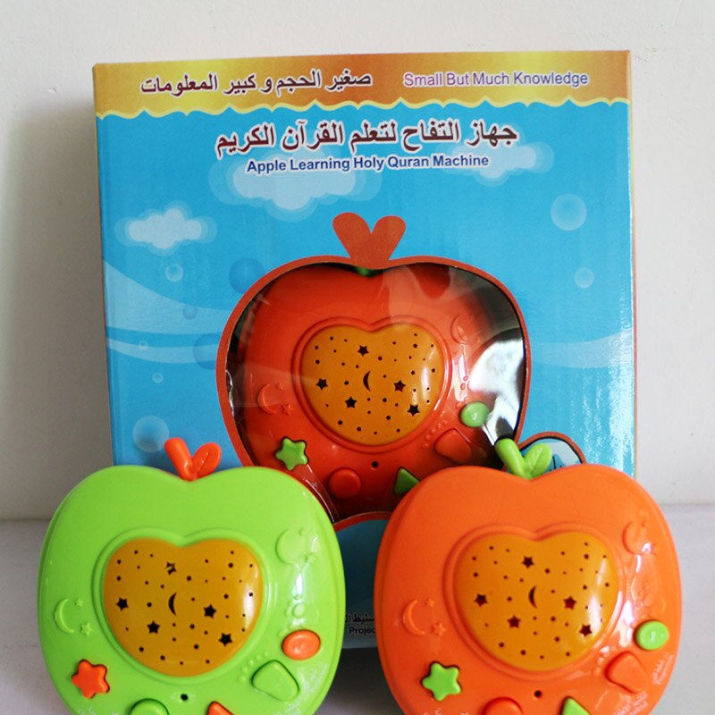 Mini Muslim Quran Learning Machines Arabic Auran Koran Apple Shape Stories Teller Coran Education Toys LED Light TY0077