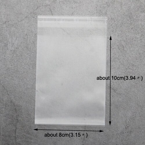 50 stk frostet plastik kuverter multi-størrelse kage dessert poser selvklæbende konvolut bryllup taske kontor skole forsyninger: 8 x 10cm