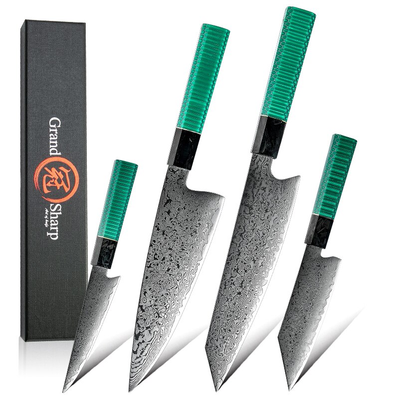 Couteaux de cuisine japonais damas Chef Kiritsuke Santoku, couteau d'office 67 couches VG10 damas en acier, outils Sashimi pour Sushi