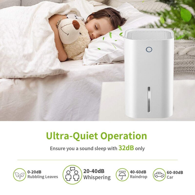 Electric Mini Air Dehumidifier 300Ml Portable Air Purifier Machine Automatic Power-Off Defrost for Home EU Plug