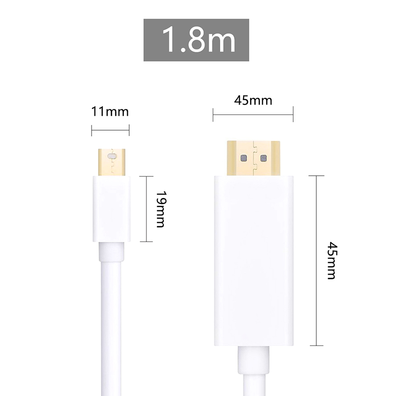 4k mini dp till hdmi-kabel thunderbolt 2 hdmi-omvandlare mini displayport till hdmi-adapter för macbook air 13 surface pro 4 thunderbolt