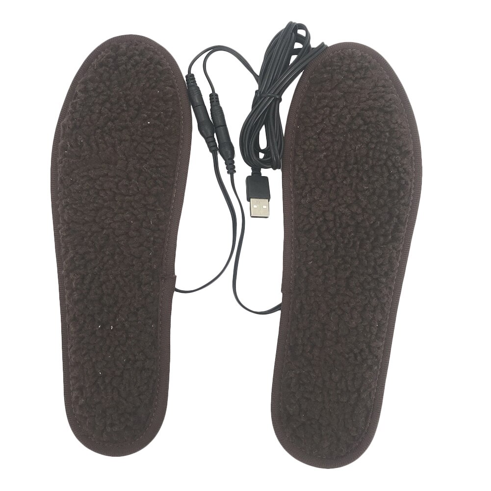 USB Heated Insoles Electric Pads Winter Foot Warmers Shoes Boot Heater Insoles Washable Warm Thermal Insoles Unisex Plantillas: 43-44Cashmere