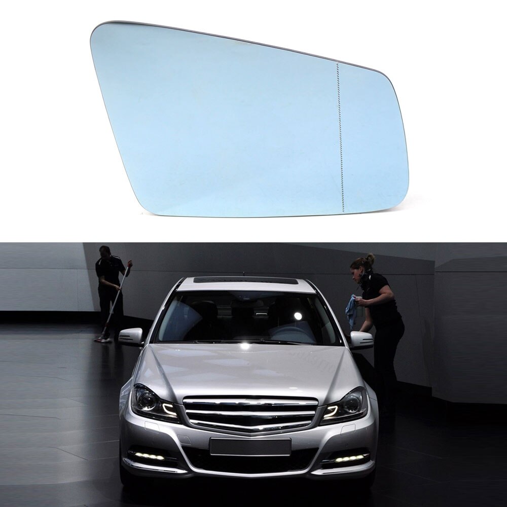 For Mercedes-Benz W212 W204 W221 C180 C250 C300 C350 E200 E250 E300 E350 E550 Right/Left Side Wing Mirror Glass: Blue Right