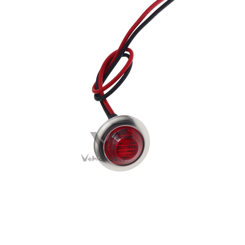 Luces de señalización laterales cromadas para remolque, lámpara de bala resistente al agua, redonda, roja, 10 piezas, 24V, 3LED, 3/4 pulgadas, para camiones y tractores