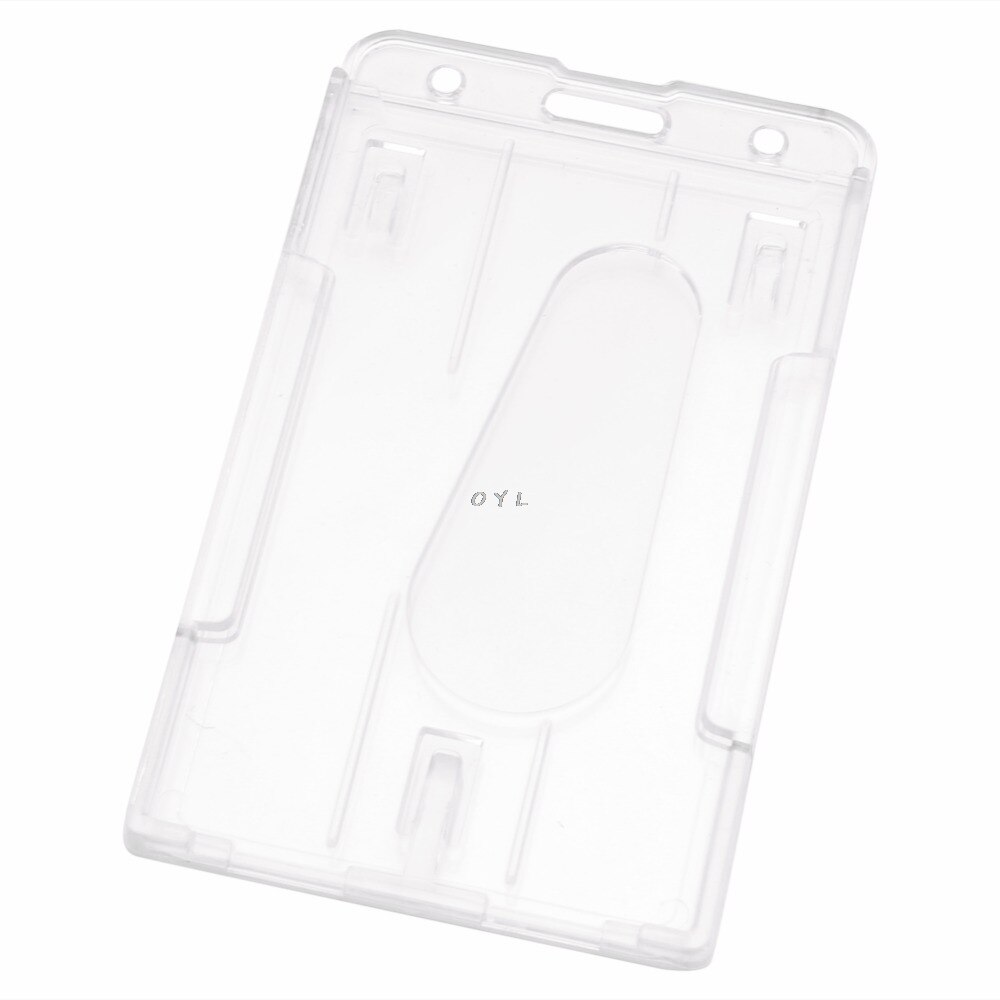 Hard Plastic ID Access Card Cover Credit Card Case Badge Holder Double Side