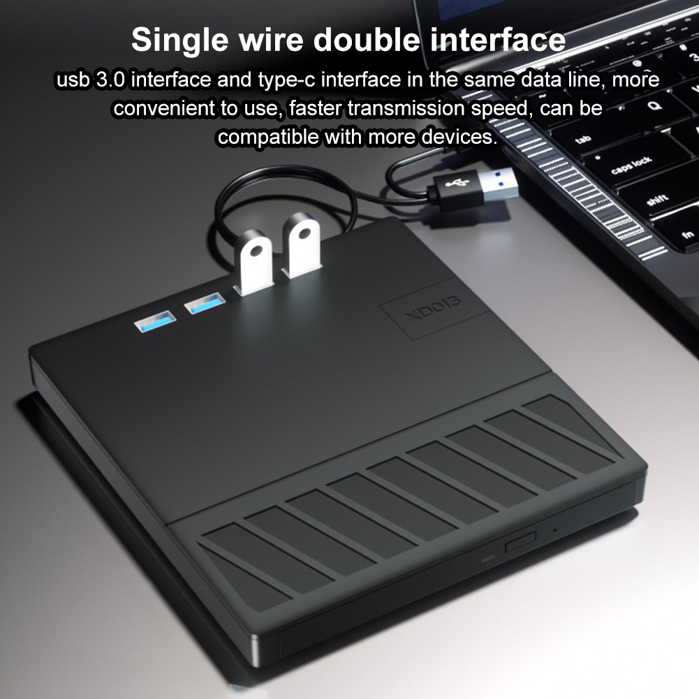 7 em 1 USB 3.0 Tipo C CD externo DVD RW Unidade óptica com porta SD/TF CD/DVD/BD -/+RW Player Burner Writer Reader para laptop PC