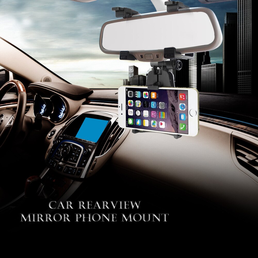 Mobiltelefon bilmontering anmeldelse spejl telefonholder holder til gps (sort)
