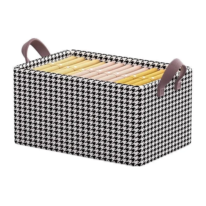 Caja de almacenamiento de ropa con rejilla Qianniao, caja organizadora con marco de acero plegable, caja de almacenamiento estilo cajonera, caja de armario