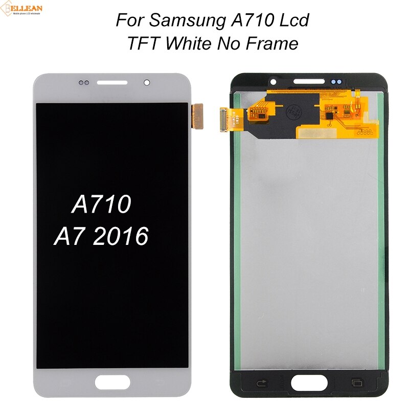 Catteny A7 Lcd Display Voor Samsung Galaxy A710 Lcd A7100 A710M A710F Display Met Touch Screen Digitizer Vergadering + gereedschap: TFT Adjustable White