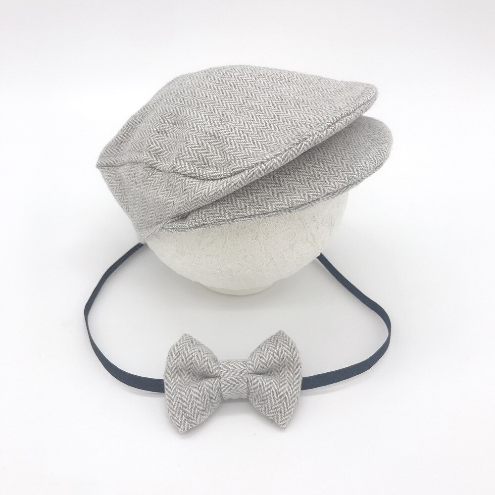 Gentleman Baby Photo Cartoon Cap Kinderen Strikje Baby Boy Kid: French grey