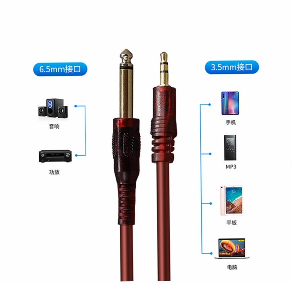 1 Stuks 6.5 Naar 3.5 Jack Aux Kabel Adapter Voor Speaker Gitaarversterker Trs Audio Kabel Jack 3.5Mm Tot 6.5Mm Audiokabel Auxiliar