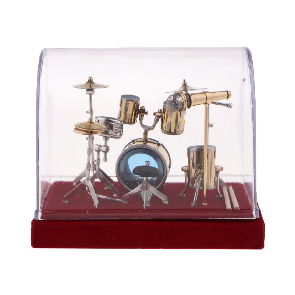 Miniatuur Drum Set Kit Muziekinstrument Model Beeldje Voor Muziek Liefhebbers 14X11X10 Cm