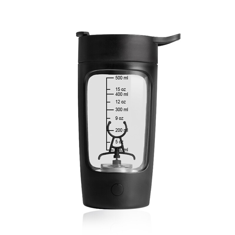 650ml skaka flaska havregrynblandare formel kaffe abs shaker kopp mixer flaska proteinpulver milkshake mixer gym vattenflaska: Svart