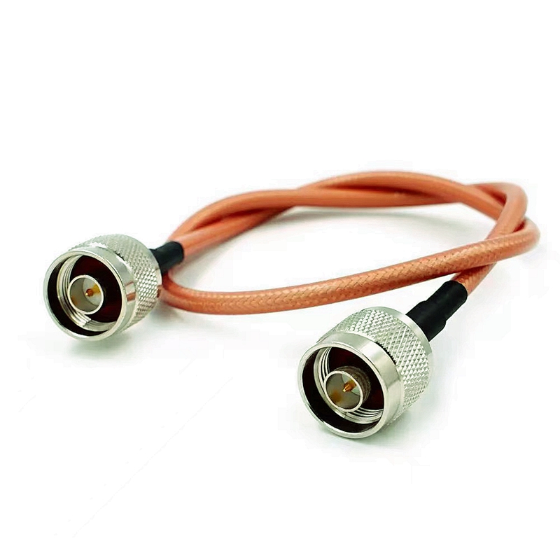 Cable de doble blindaje RG400, enchufe macho L16 N a conector macho L16 N, adaptador de puente Coaxial RF recto,