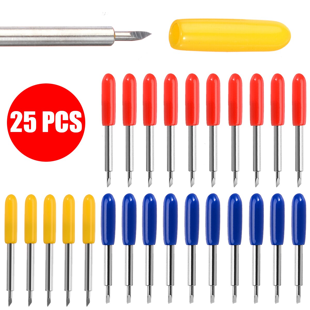 25Pcs 30/45/60 Degree Blade Cemented Carbide Stainless Steel Cutter Knife Blades For Cricut Explore Air 2 Vinyl Cutting Machines