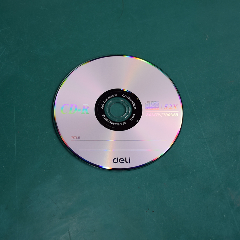 4 unids/lote Deli 3725 CD-R discos en blanco DISCO COMPACTO grabable 700MB/80min/52x CD-R discos en blanco de una sola pieza