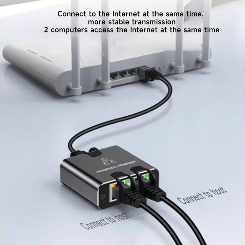 Adaptador de Extensão Gigabit Ethernet RJ45, Conector de Rede 1000Mbps para PC, Laptop, TV Box e Roteador
