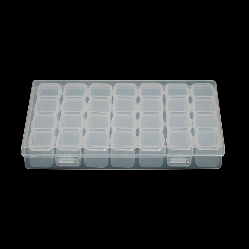 28 Slots Diamond Embroidery Box Diamond Painting Accessory Case Clear plastic Display Storage Boxes Cross Stitch Tools: N1