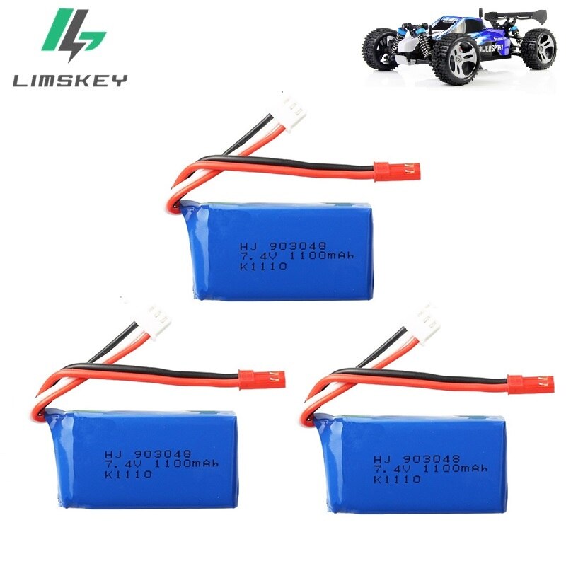 3Pcs for Wltoys A949 A959 A969 A979 K929 LiPo Battery 7.4V 1100mah 903048 25c Lipo Battery For RC Helicopter Airplane Cars Boats: Red