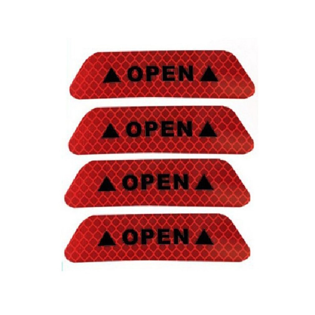 4PCS/SET Car Styling Warning Car Sticker Affixed To The Door To Open The Door Crash Safety Warning Stickers Reflective
