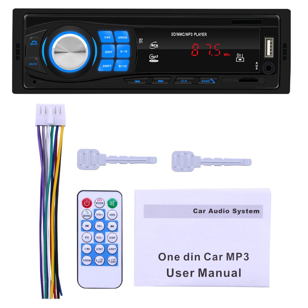 12V Auto Radio FM Radio Bluetooth V5.0 Stereo Speler Afstandsbediening SD USB AUX MP3 Speler handsfree bellen Auto Muziekspeler