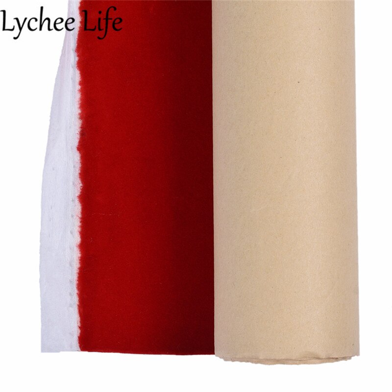 Lychee life selvklæbende fløjlsstof 50 x 150cm ensfarvet stof i flocking diy håndlavet syning anti-ridse dekorativ forsyning