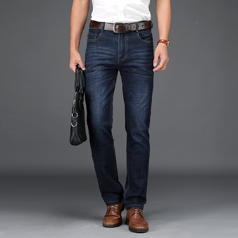 Vomint menn business jeans klassiske våren mannlige vanlig straight stretch merke dongeribukser sommer overall slim fit bukser: 36