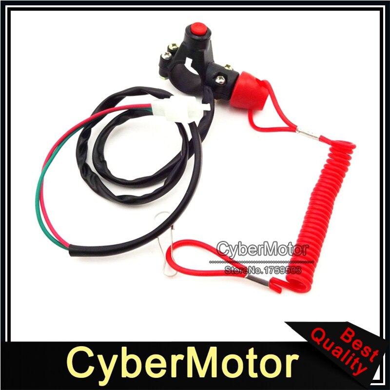 Off Tether Safety Stop Kill Switch Push Button For 2 Stroke Mini Moto Dirt ATV Quad 4 Wheeler Minimoto Pocket Bike