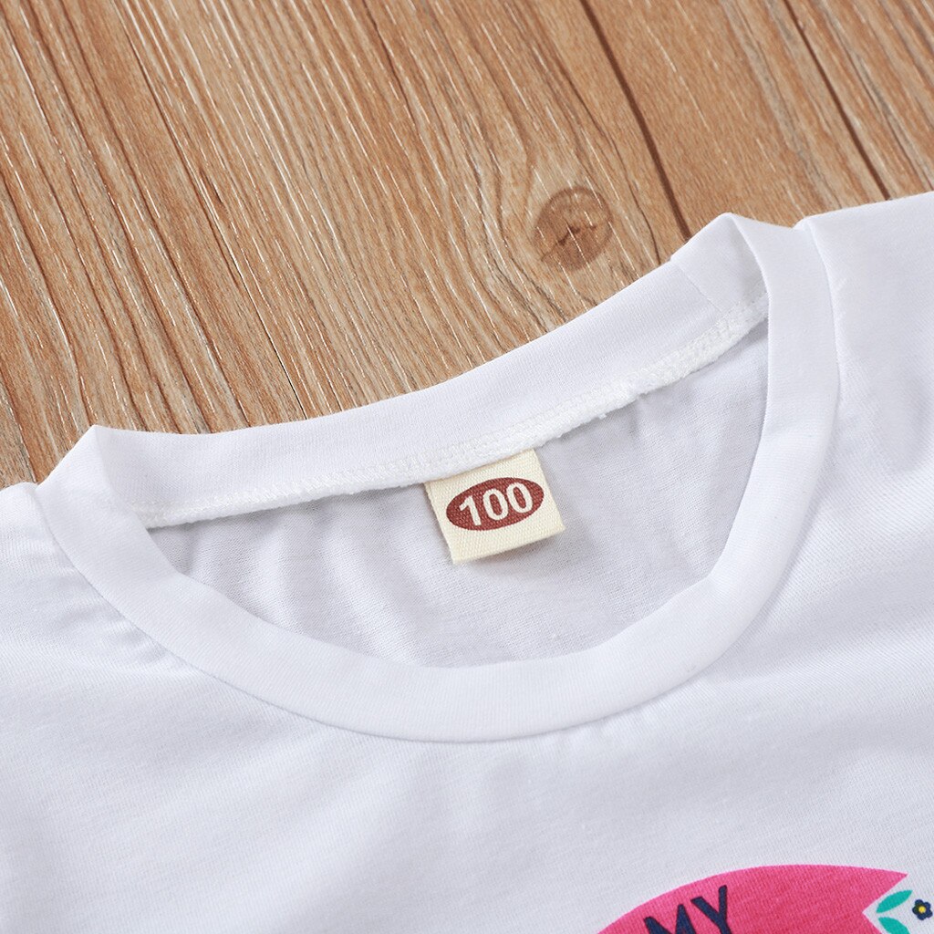 Zomer Baby Meisjes T Shirts Korte Mouwen T-shirts Meisje Top Meisjes Korte Mouw Brief Afdrukken T-shirts Tops Zomer Kleding # P30