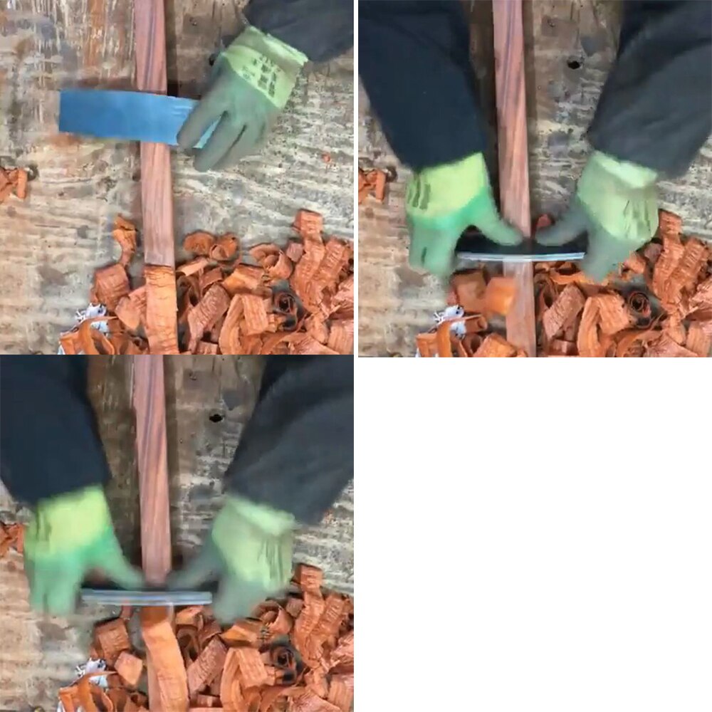 Blue Curved Cabinet Scraper Woodworking Card Scraper Set Rectangle Scraping Bevel knife Smooth Wood Deburring Carpentry Tools