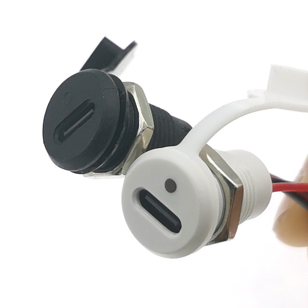 1-8 Uds USB tipo C 1.5A toma de carga tipo entrada con tuerca M11 tapa impermeable puerto de alimentación USB-C conector hembra de TYPE-C