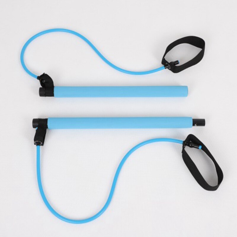 Bärbar pilates bar kit yoga pilates stick med motståndsband, hemmagym pilates yoga tränings bar med fotögla för tota