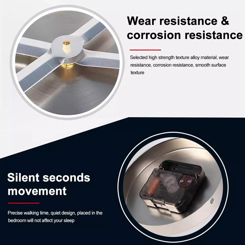 DIY 3D Punch-Free Wall Clock Silent Quartz Luminous Decor Sticker Wall Night Clocks for Kids Bedroom