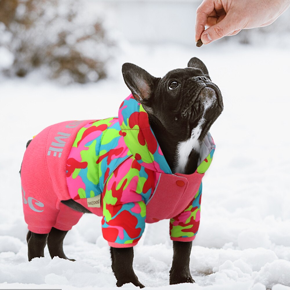 Lämmin talvi koiran vaatteet takki heijastava koira talvitakki takki ranskanbulldogi lemmikkivaatteet samll keskikokoiset koirat asu haalari