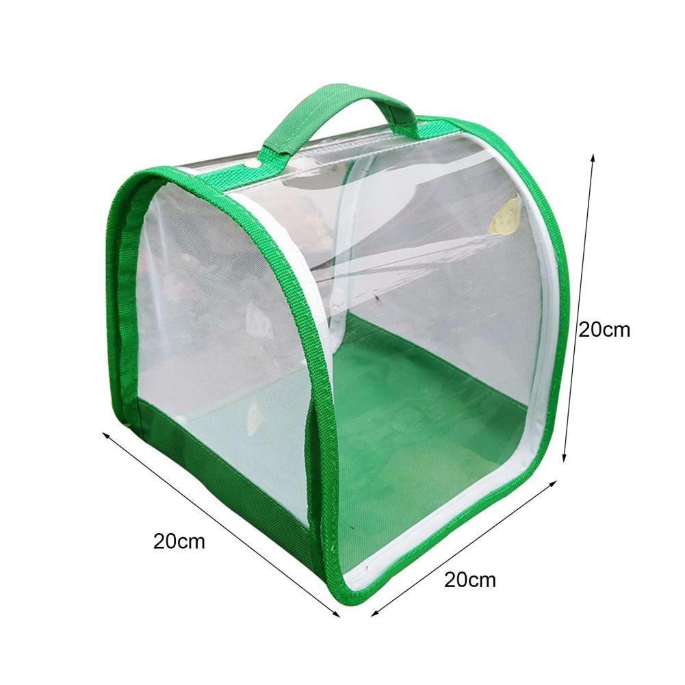 Transparent Wear-resistant Pvc Portable Folding Insect Cage Cage Cage Insect Breeding Animal Cage Small Y9e5