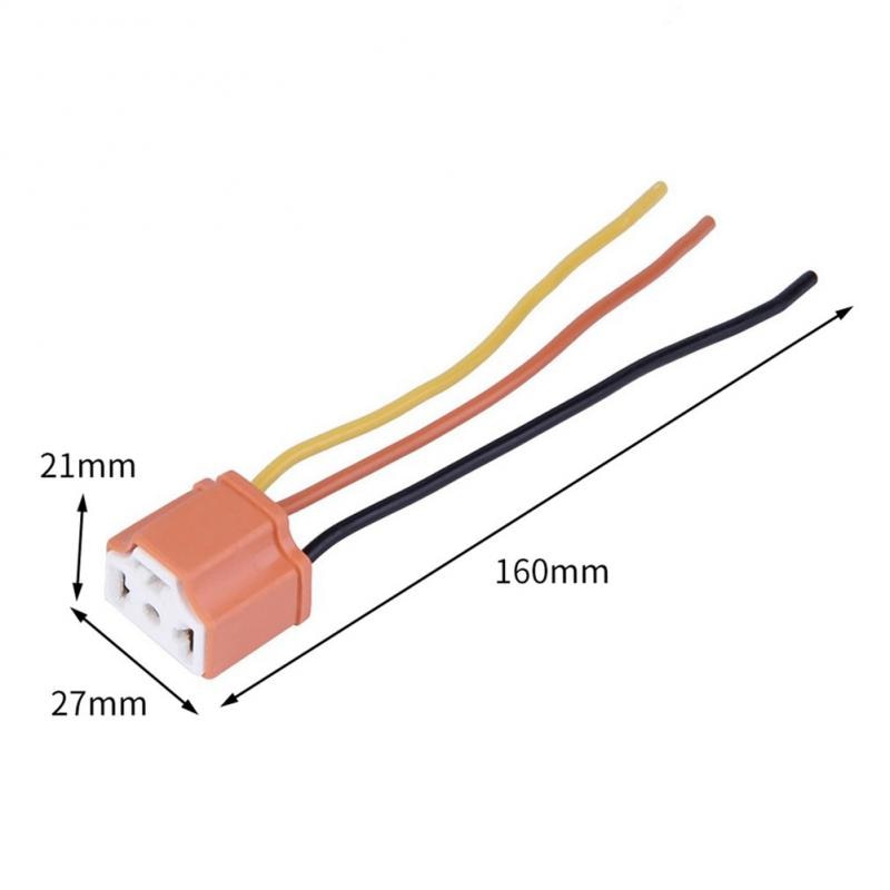 H4/9003/HB2 LED ampul tutucular araba far için dişi Pigtail seramik far konnektörü fiş adaptör soketi