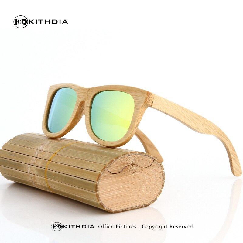 KITHDIA Hout Zonnebril Mannen Gepolariseerde Rijden bamboe Zonnebril Houten Brilmonturen Oculos De Sol Feminino: 12
