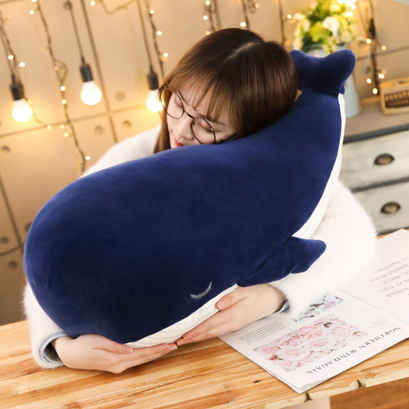 25cm dibujos animados ballena azul juguetes de peluche relleno suave encantador mar Animal muñecas lindo pez almohada para niños cumpleaños de navidad