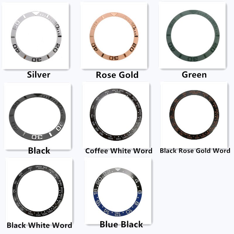 38mm/38.5mm Ceramic Watch Bezel Insert For Mens Watch Face Multiple Styles Watches Replace Accessories Inner Diameter 30.7mm