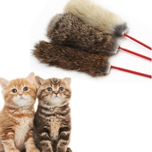 Kvalificeret kaninhår sjovt katte kattekilling hoppe hjælp sjovt kattelegetøj drille pinde kæledyrslegetøj  d45 se 1