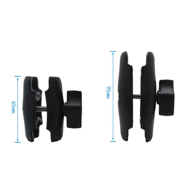 65mm ou 95mm court Long Double douille bras pour 1 pouce Bases à billes pour Gopro caméra vélo support de téléphone pour moto pour Ram Mount